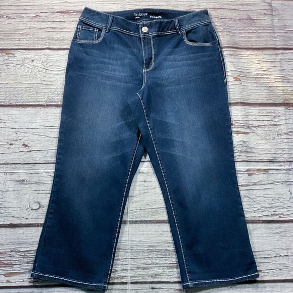 Lane Bryant Womens Jeans 16 new nwt $65 Dark Wash Capris Genius Cotton Stretch - Picture 3 of 9